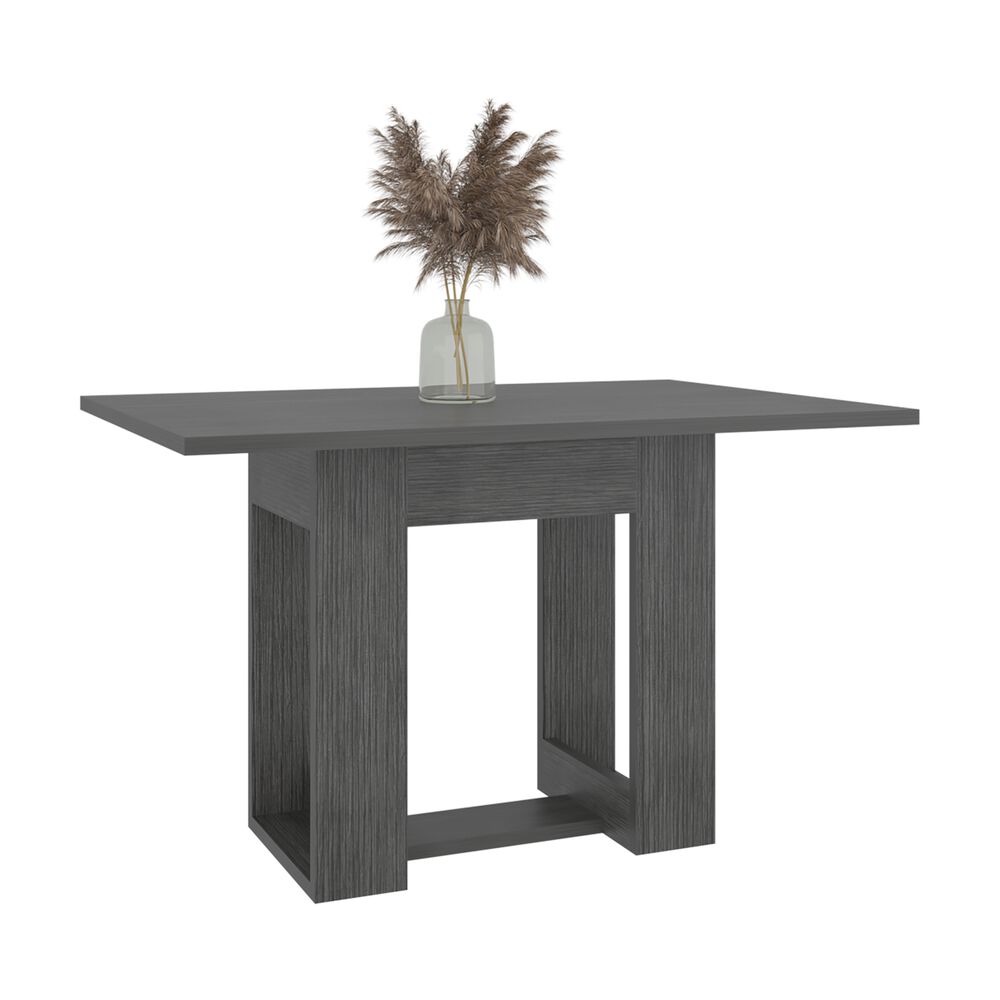 Mesa De Comedor Capacidad Para 4 Puestos 74x120x85 Cm Gris image number 2.0