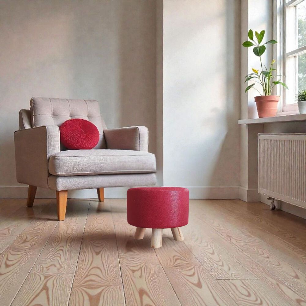 Mini Puff Redondo Tela Rojo image number 3.0