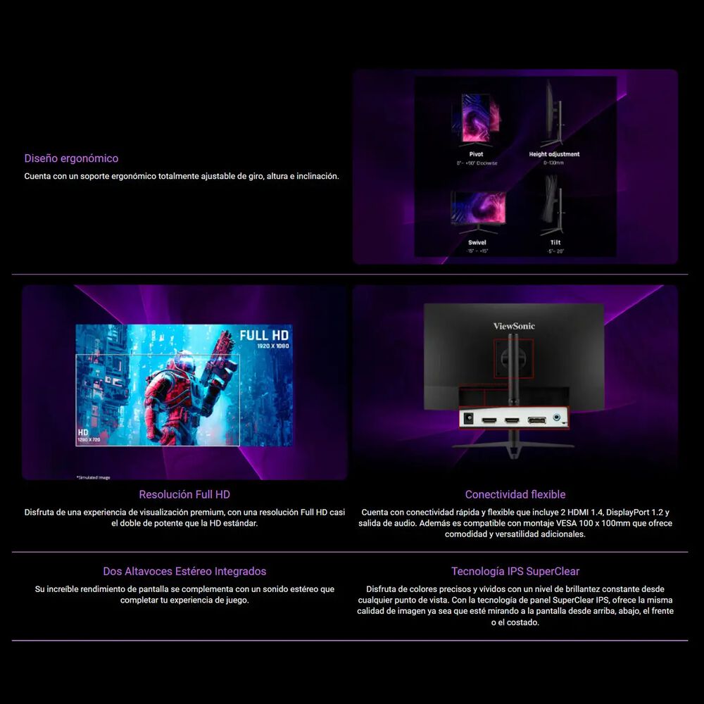 Monitor Gamer Viewsonic 27” Full Hd Amd Freesync 180hz 0.5ms image number 2.0