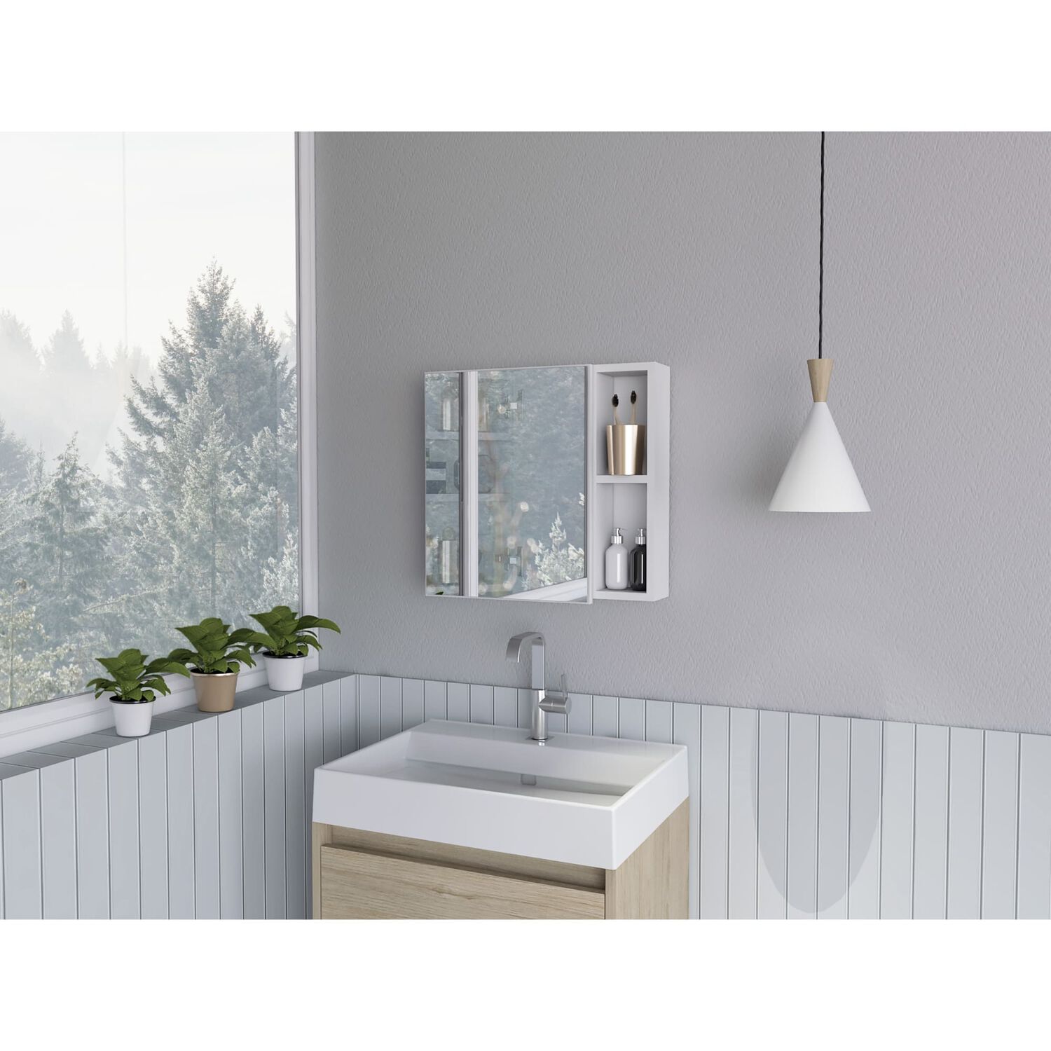 Botiquin De Ba&ntilde;o 1 Puerta 47.3x50x12.2 Cm Blanco image number 4.0