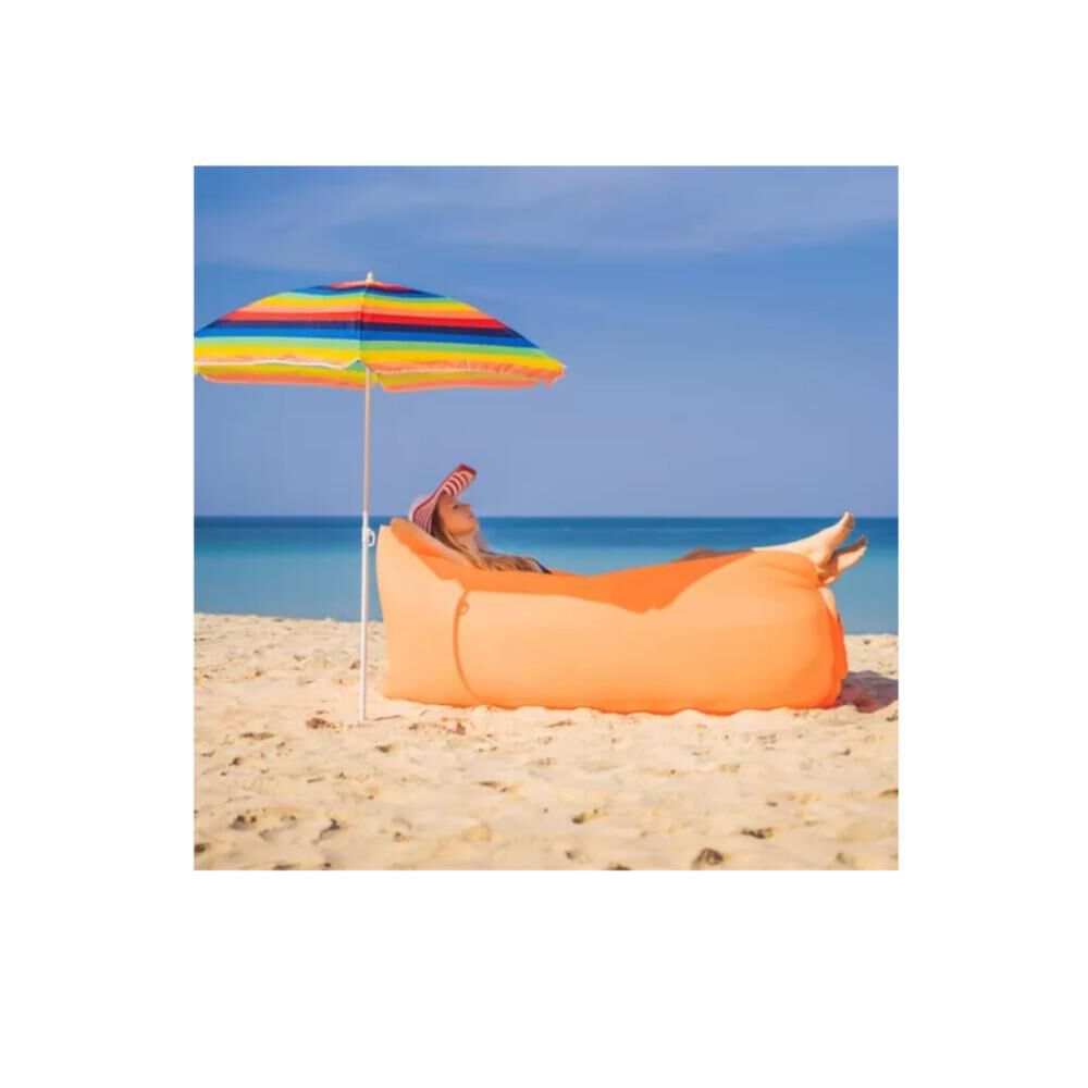 Sofá Sillón Inflable Tumbona Cojín Banano Camping Aire Playa image number 6.0