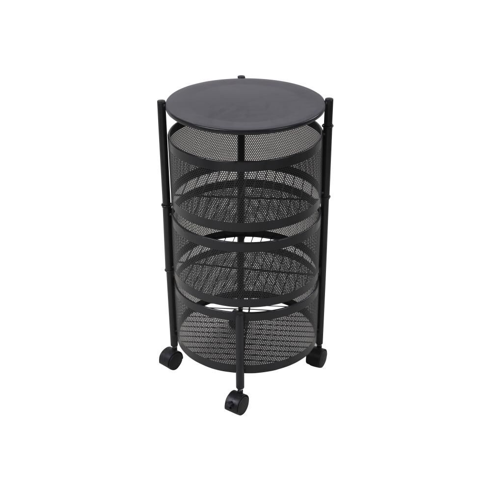 Estante Bighouse Bh-89389b-3 Negro Con Ruedas 3 Niveles image number 0.0