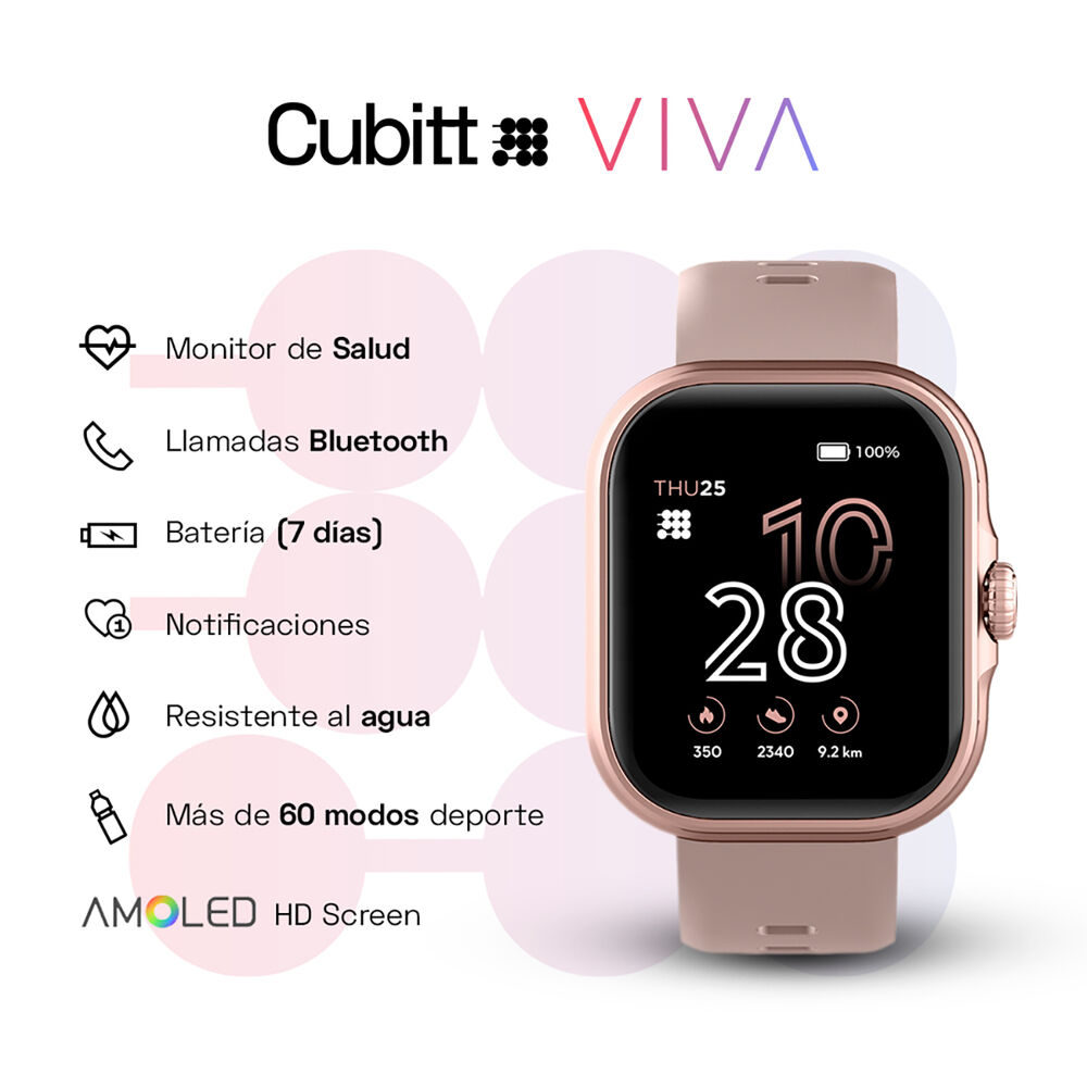 Reloj Smart Watch Cubitt Ct-viva5 Unisex Oro Rosa image number 2.0