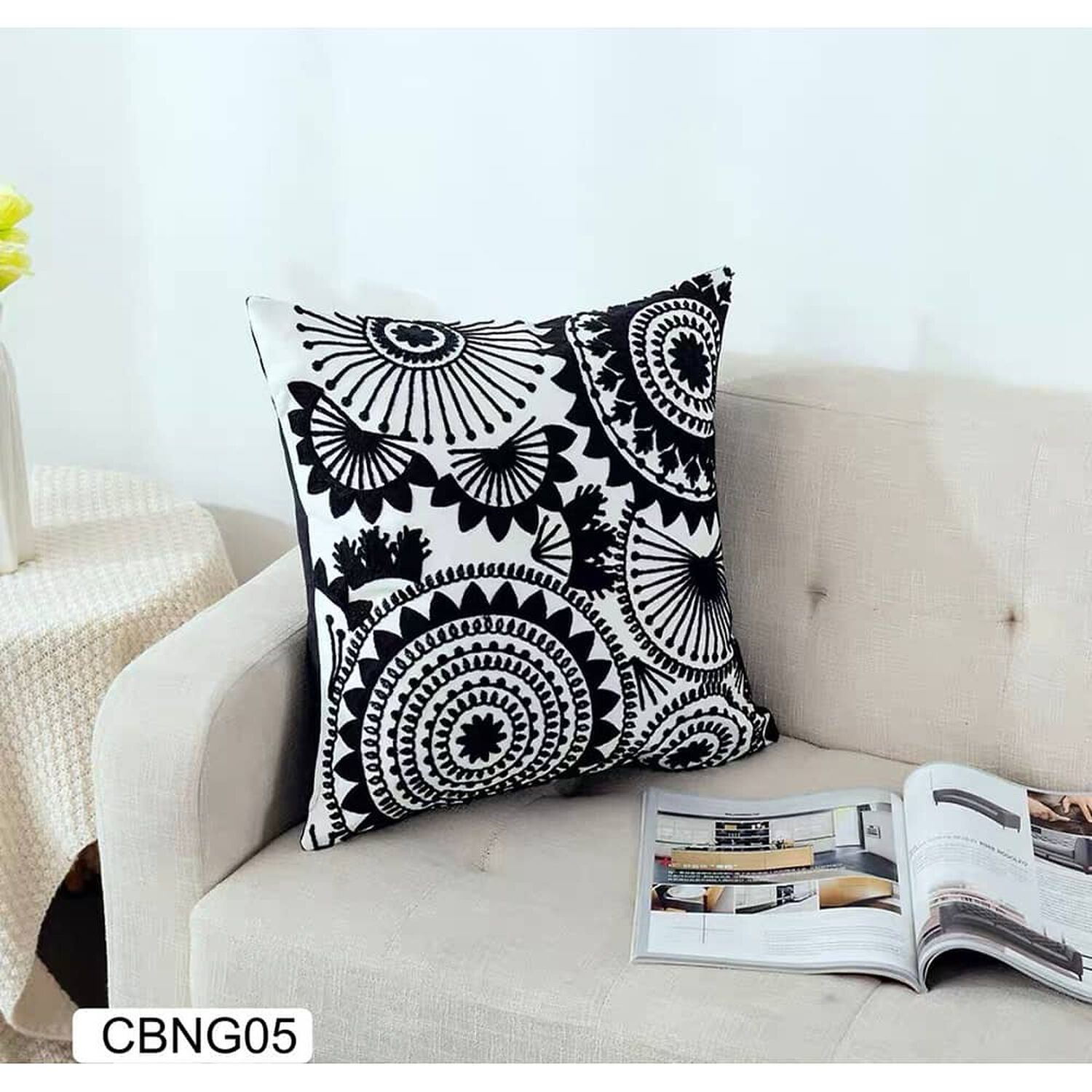 Set De 2 Cojines Bordados Negros - Mandala image number 2.0