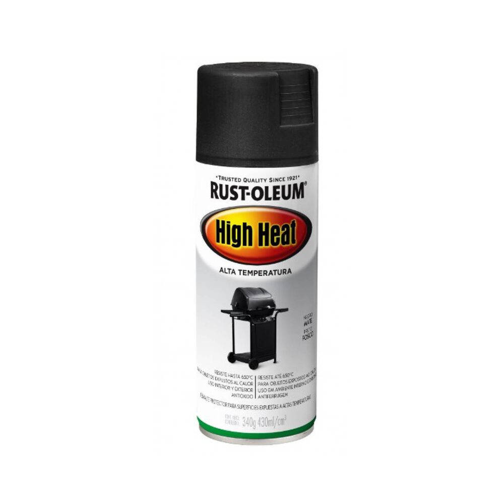 Pintura En Aerosol Alta Temperatura 340grs Negro Mate - Rust Oleum image number 0.0