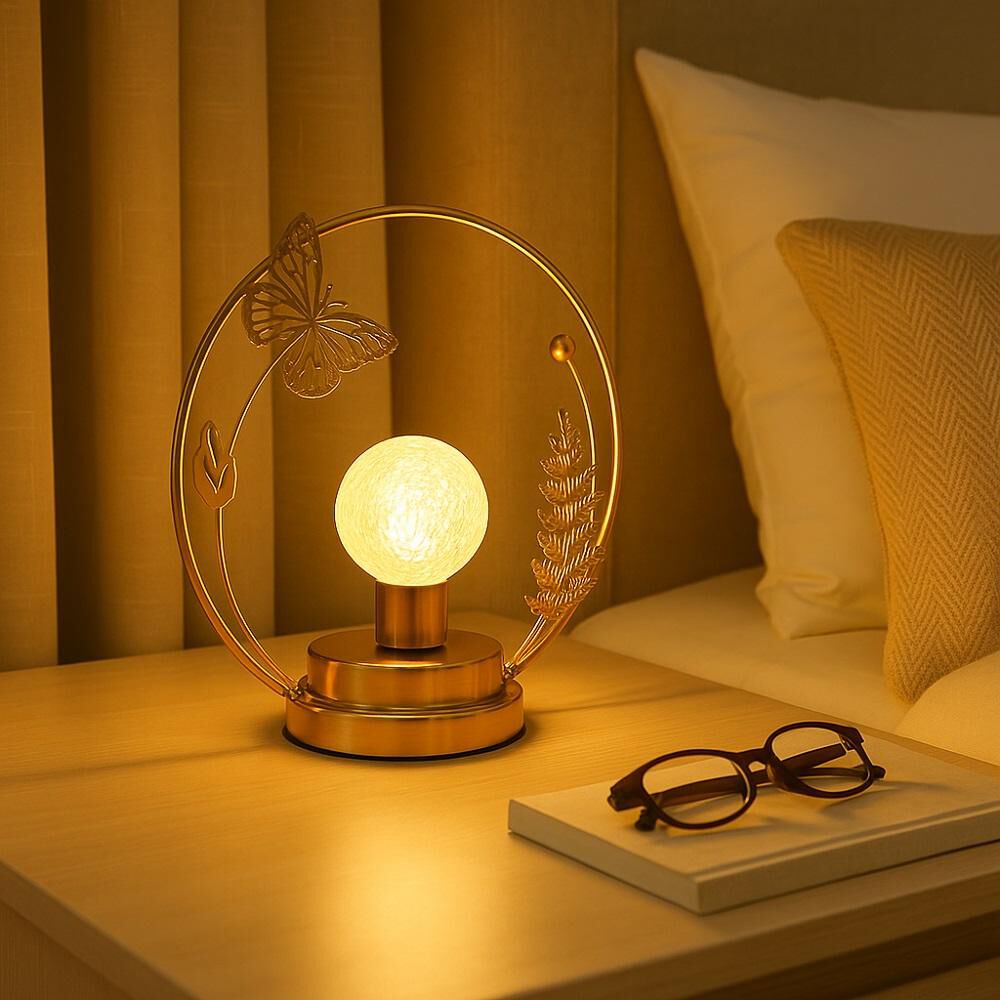 L&aacute;mpara Decorativa Mariposa Led Dorada Recargable image number 1.0