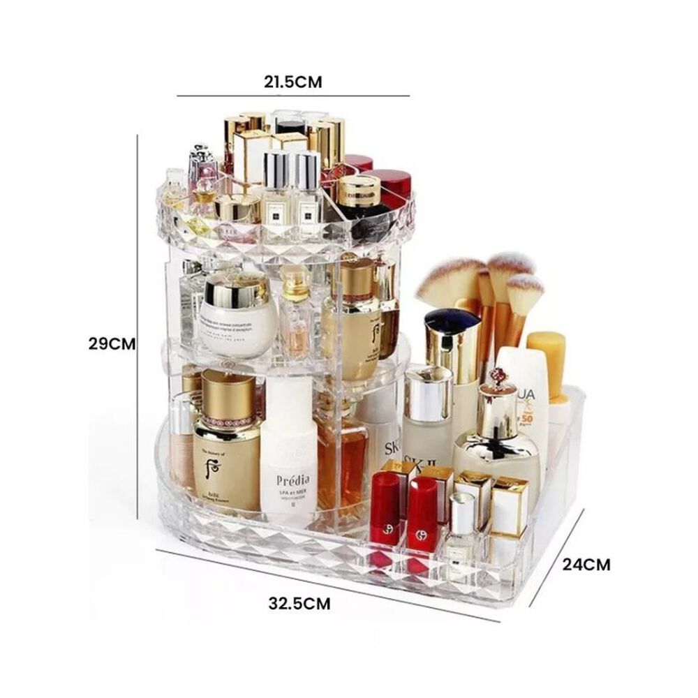 Organizador Acrilico Maquillaje Cosmeticos Giratorio 2 En 1 image number 4.0