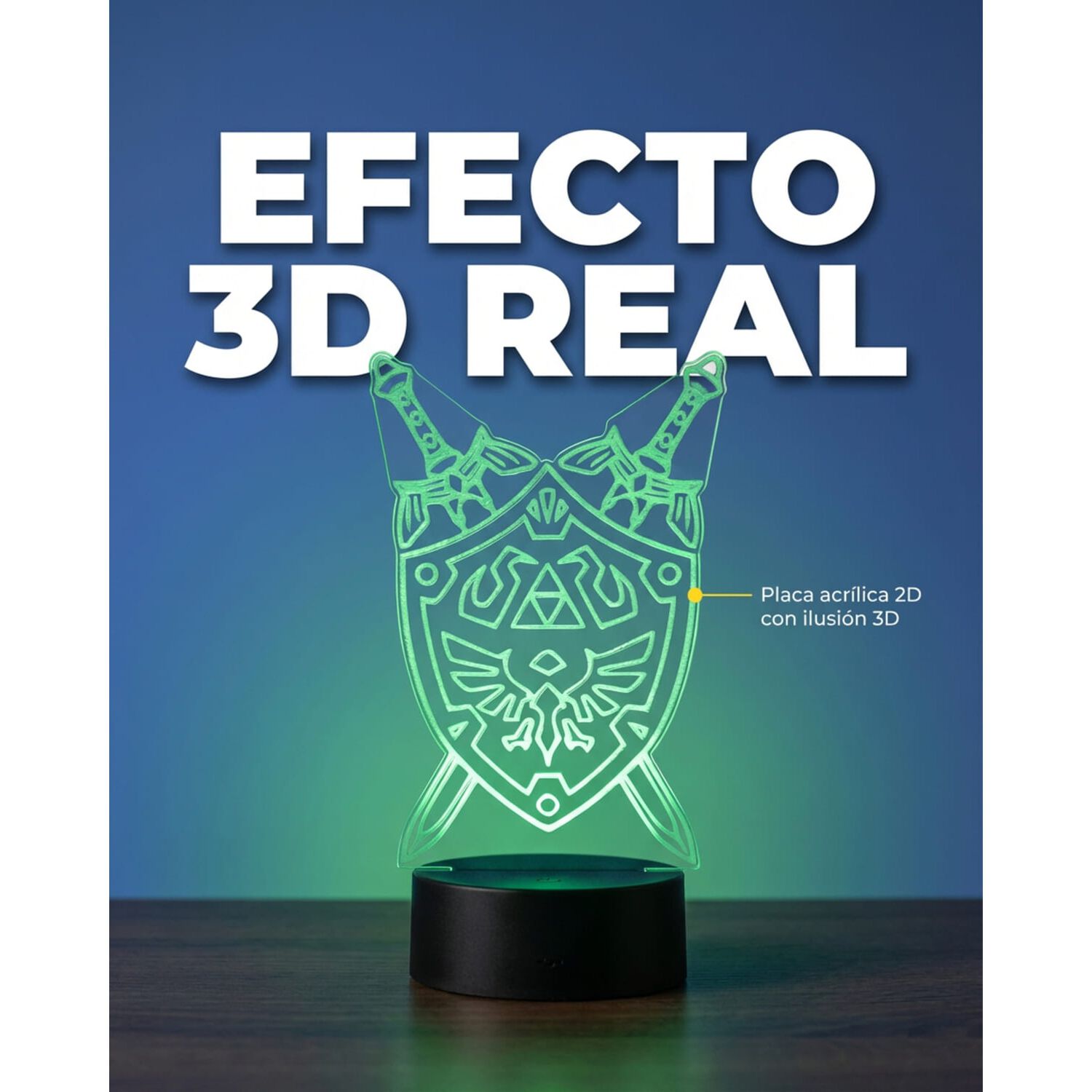 Lampara 3d Zelda Escudo image number 2.0