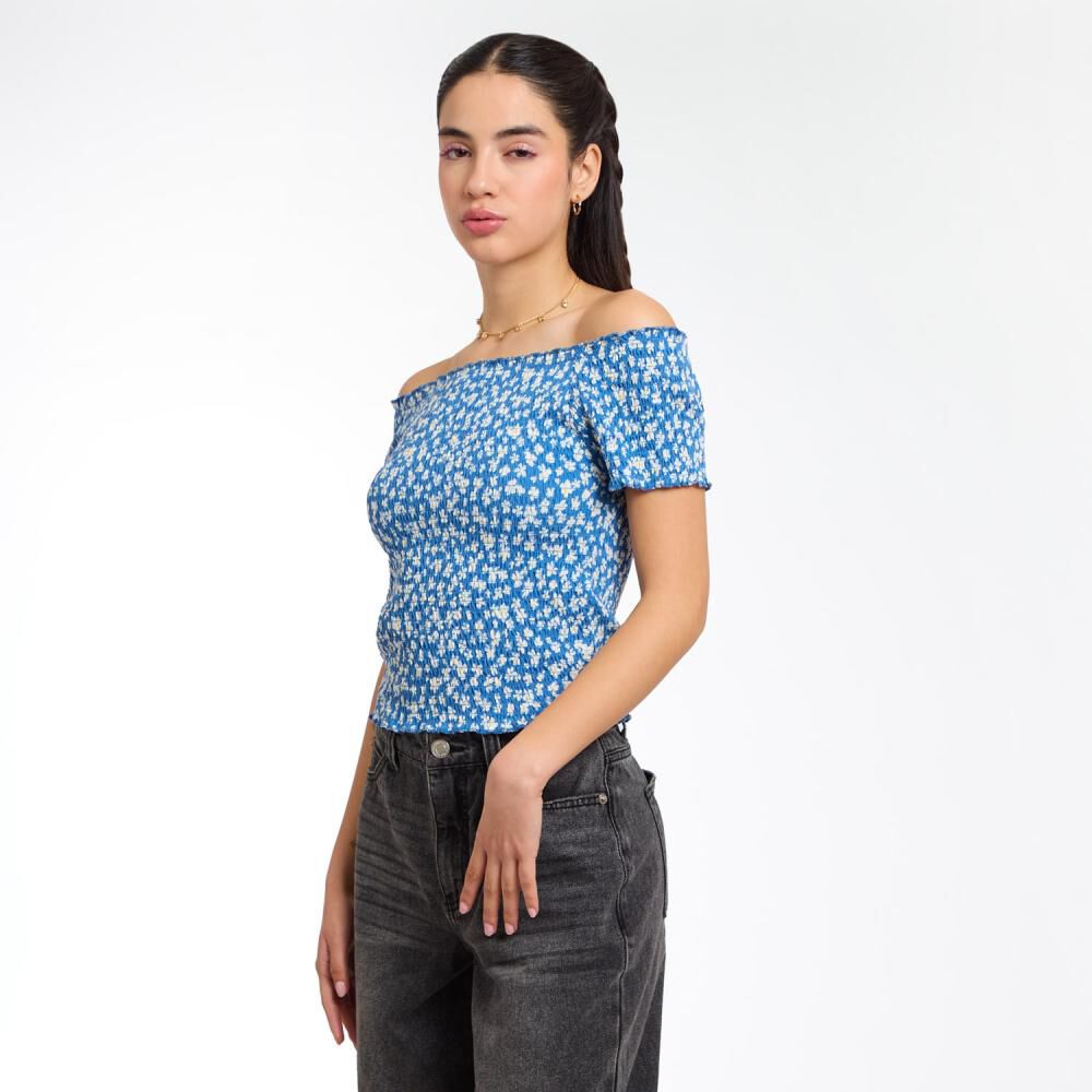 Polera Crop Panal Manga Corta Cuello Recto Mujer Freedom image number 2.0