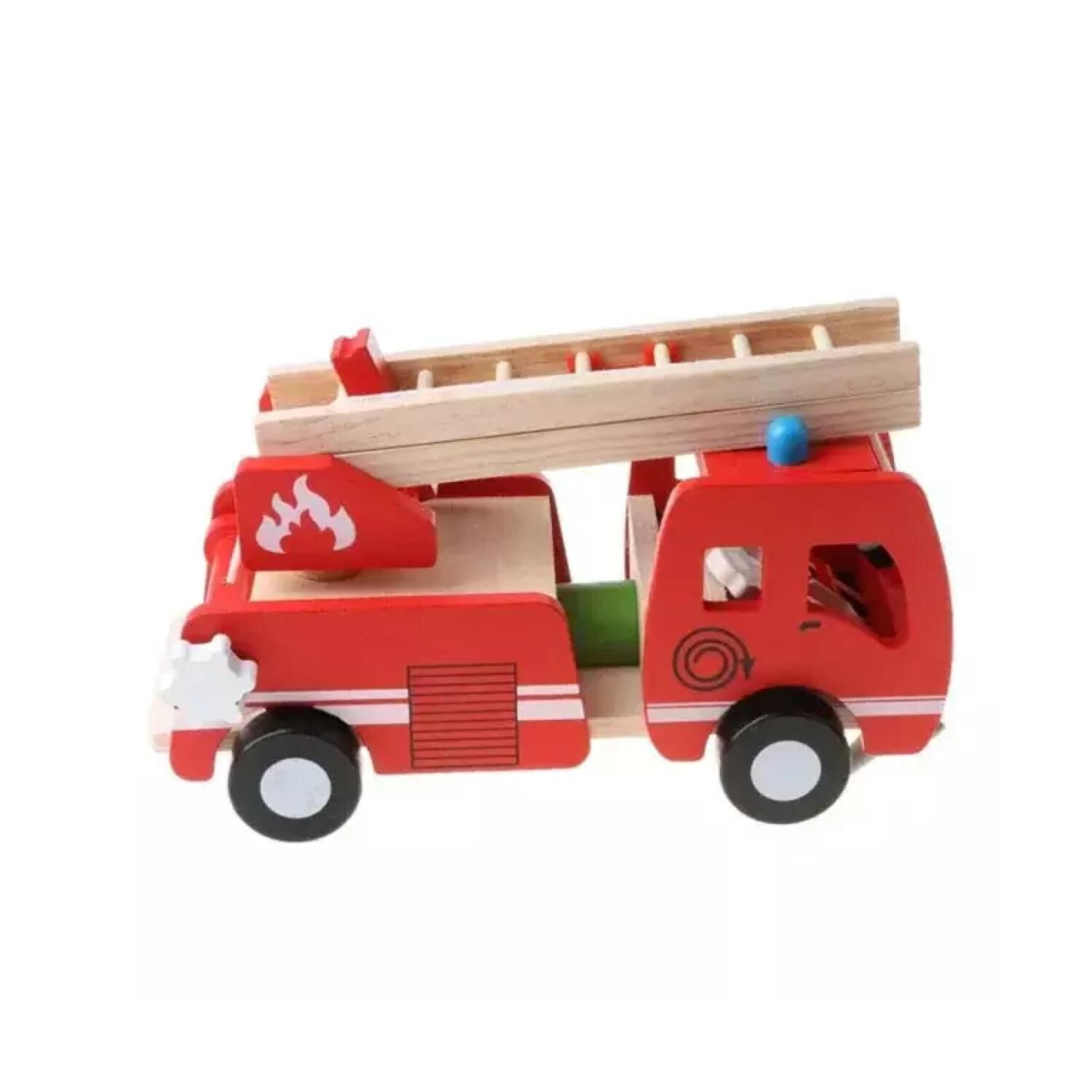 Juguete Camion De Bomberos De Madera Didactico Infantil image number 3.0