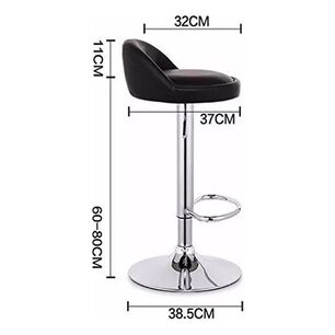 Silla Bar Altura Regulable Taburete Respaldo Negro