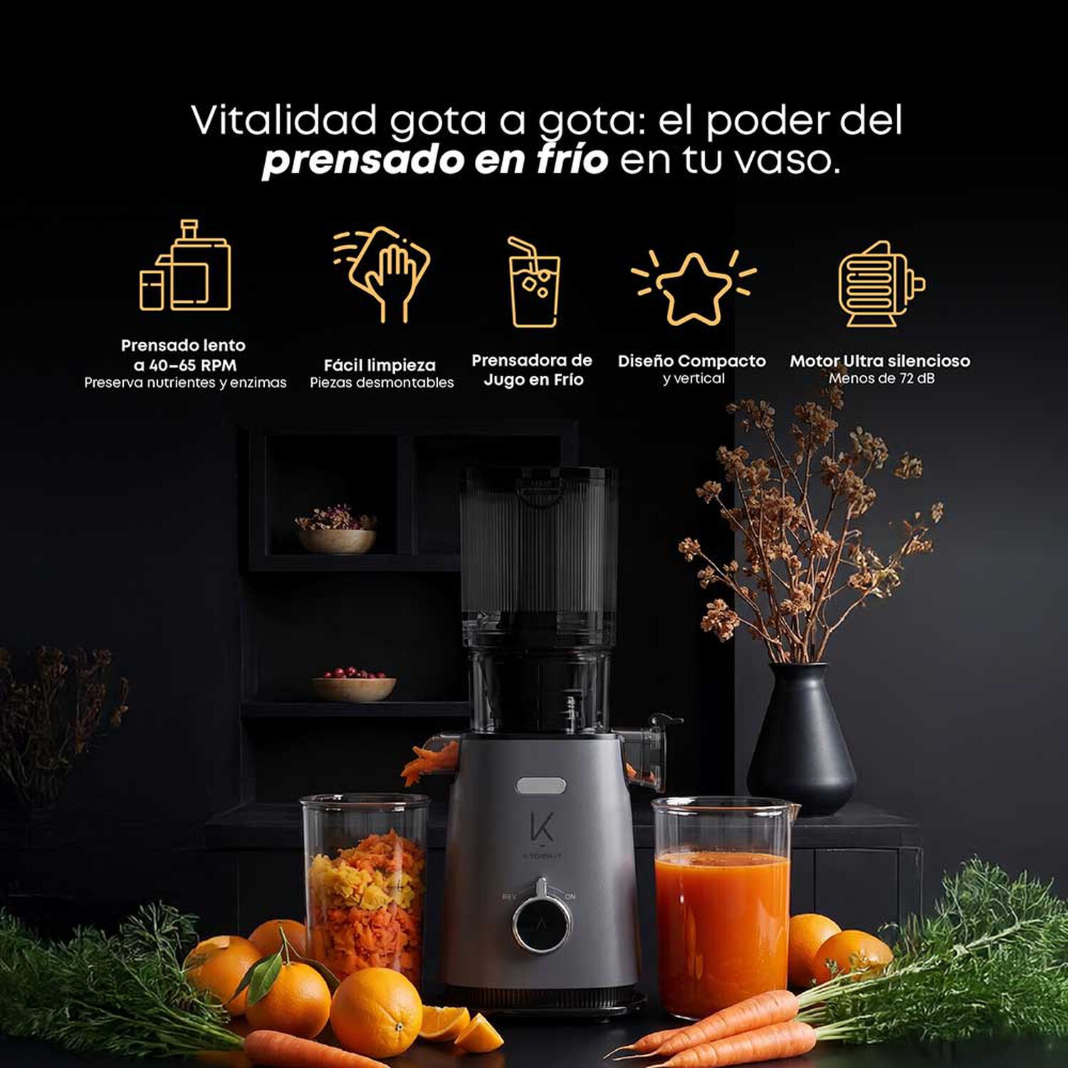 Prensadora De Jugo En Fr&iacute;o Slow Press Pro 200w image number 4.0