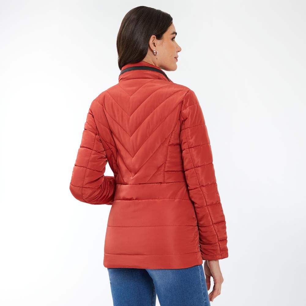 Parka Espiga Regular Cuello Alto Gorro Oculto Mujer Kimera image number 3.0
