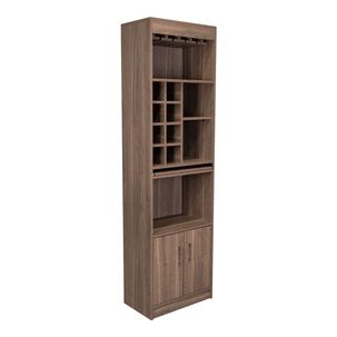 Bar Alto 8 Botelleros Repisa Extensible Café Oscuro 180 Cm X 32 Cm X 51 Cm