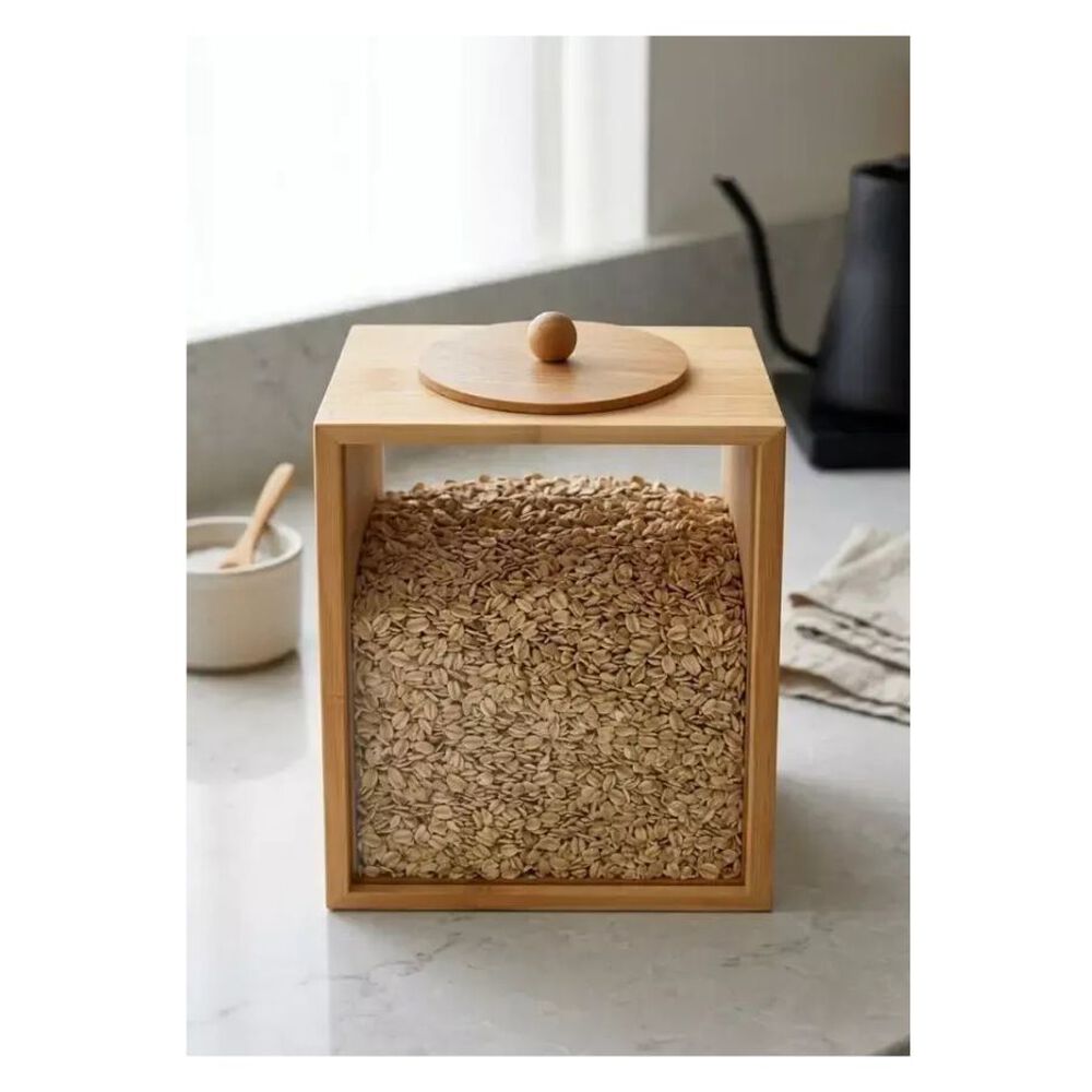Contenedor Organizador De Cocina Acr&iacute;lico Y Bamb&uacute; 1.3 Litros image number 3.0