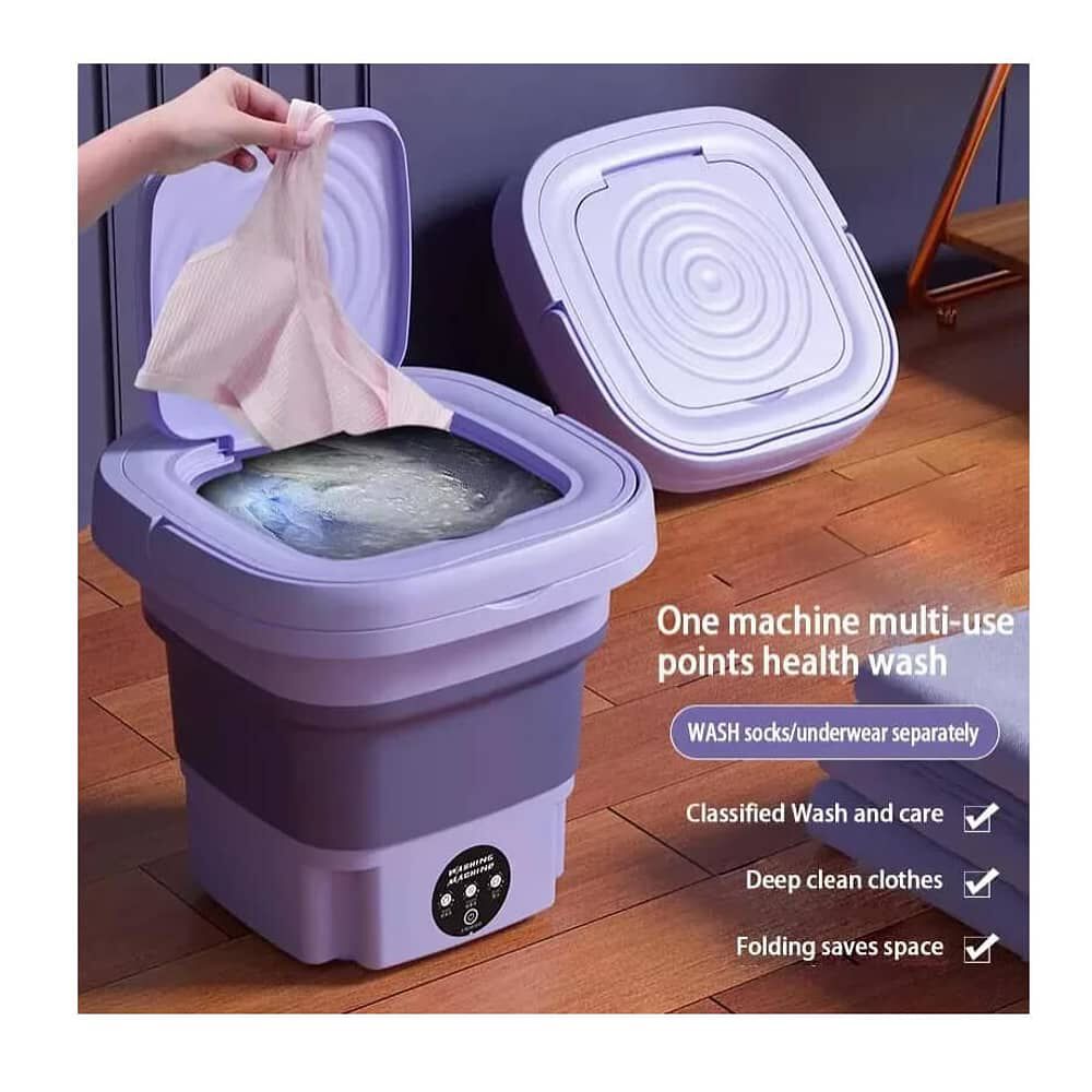 Mini Lavadora Port&aacute;til Con Desinfectar De Luz Azul 8l image number 0.0