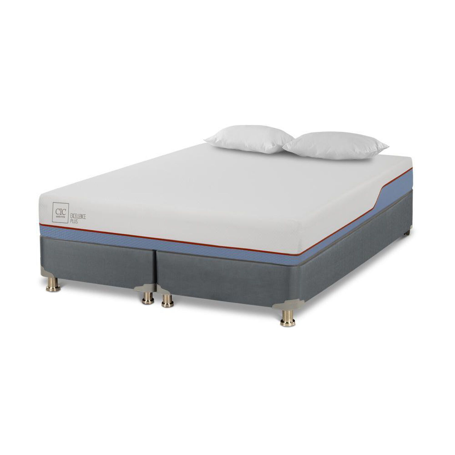 Cama Americana Cic Excellence Plus / 2 Plazas / Base Dividida + Almohadas image number 1.0