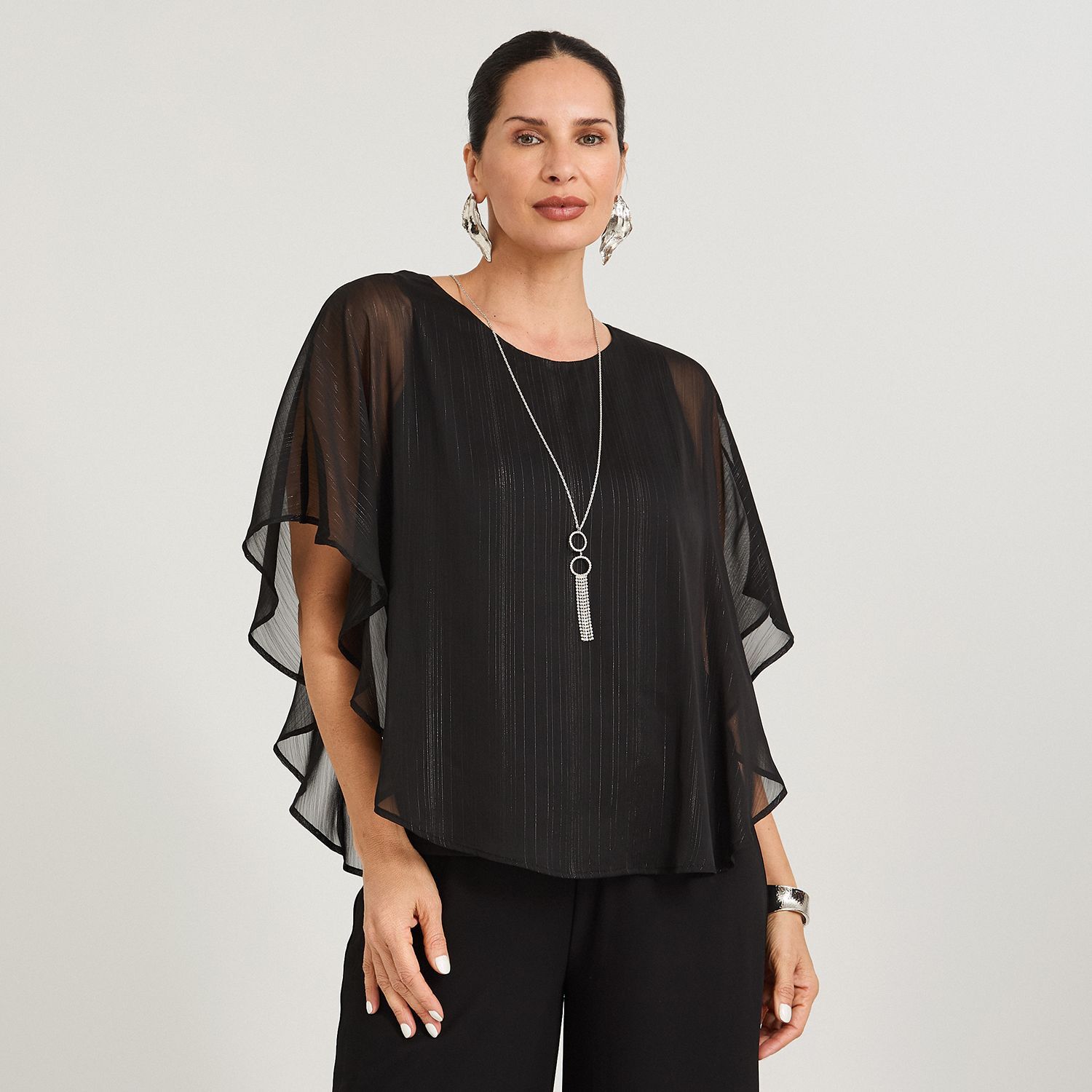 Blusa Tunica Manga Corta Cuello Redondo Mujer Lorenzo Di Pontti image number 0.0