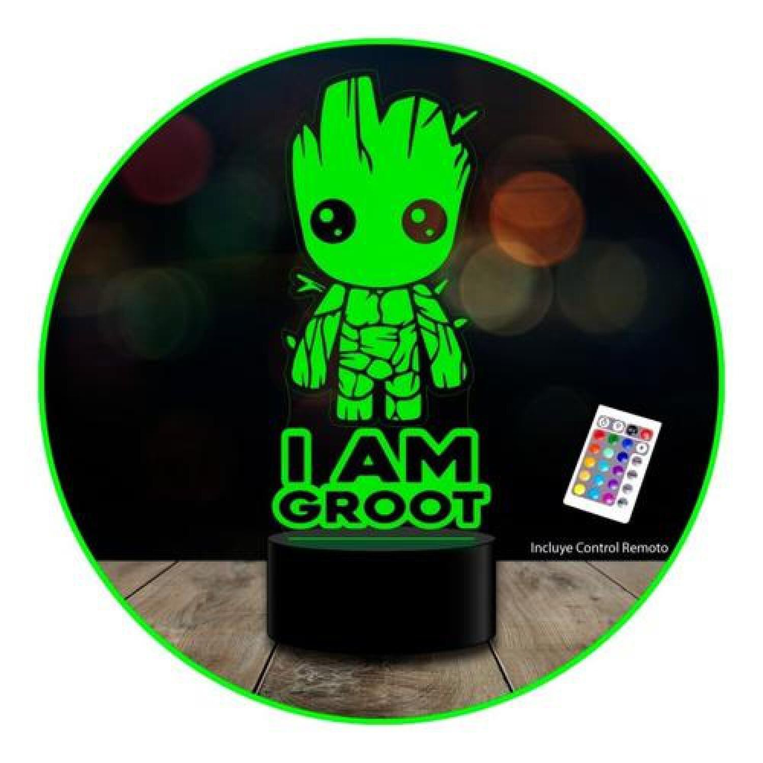 L&aacute;mpara 3d Baby Groot Guardianes De La Galaxia Marvel image number 0.0