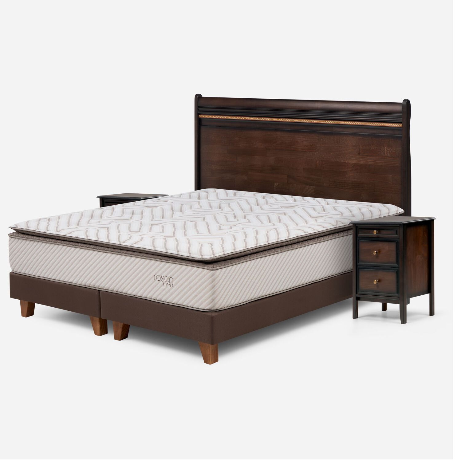 Cama Europea Rosen Nest / Super King / Base Dividida + Set De Maderas image number 7.0