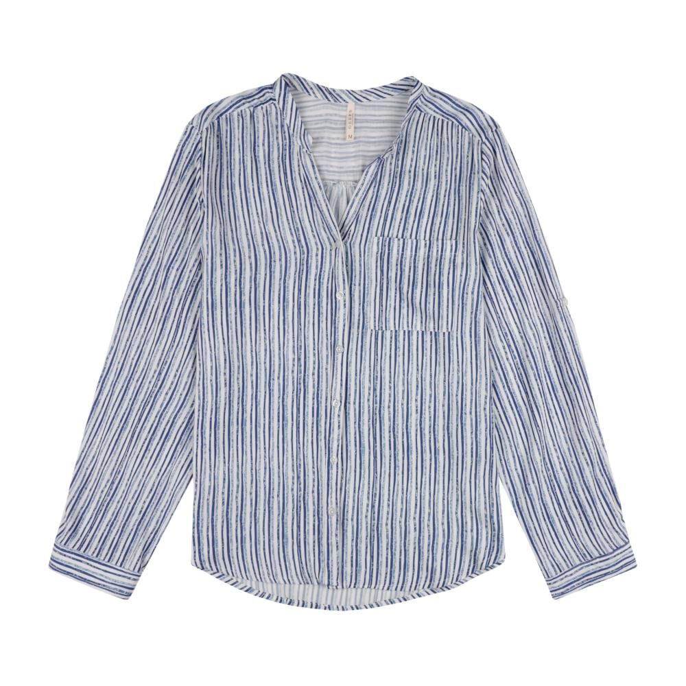 Blusa Full Print Manga Larga Roll Up Cuello V Mujer Geeps image number 0.0