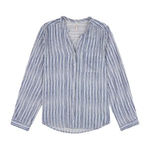 Blusa Full Print Manga Larga Roll Up Cuello V Mujer Geeps