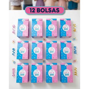 12 Bolsa De Revelacion De Genero Baby Shower Cotillon