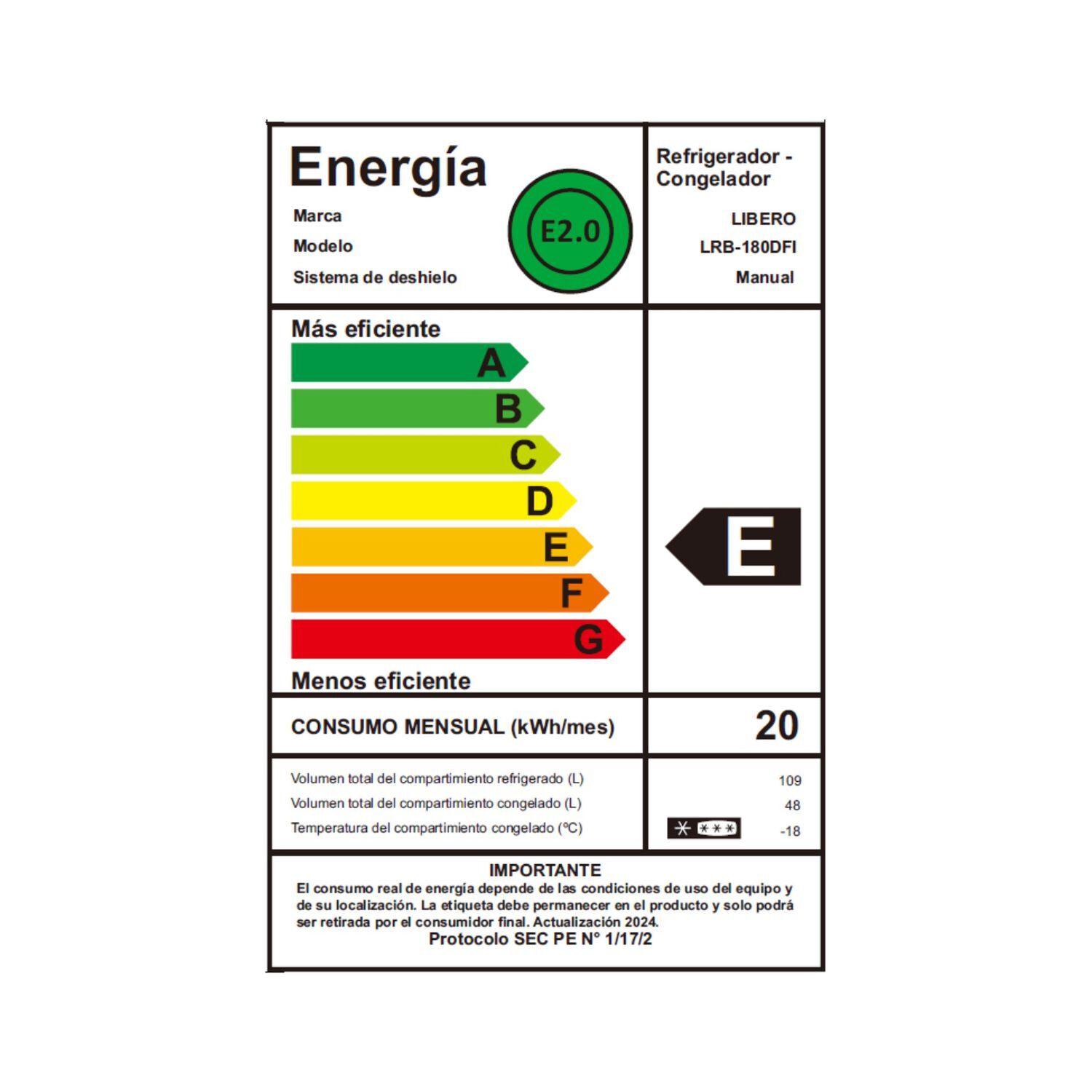 Refrigerador Bottom Freezer Frio Directo 157 Lts Lrb-180dfi image number 3.0