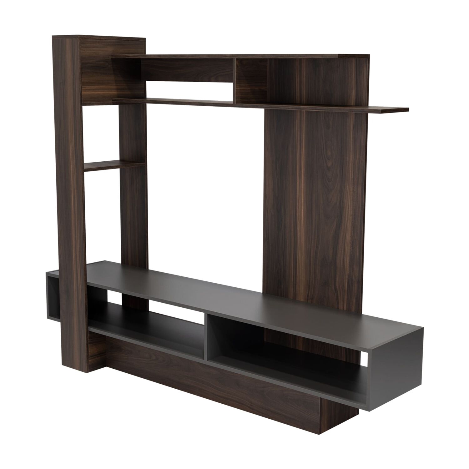 Estante Tv 55" Con 4 Repisas Fm-004o Caf&eacute; Oscuro Y Plomo image number 3.0