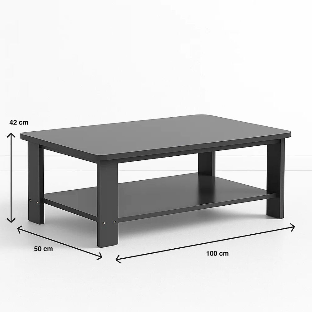 Mesa De Centro Gris 100x50 - Dise&ntilde;o Moderno En Mdf image number 3.0