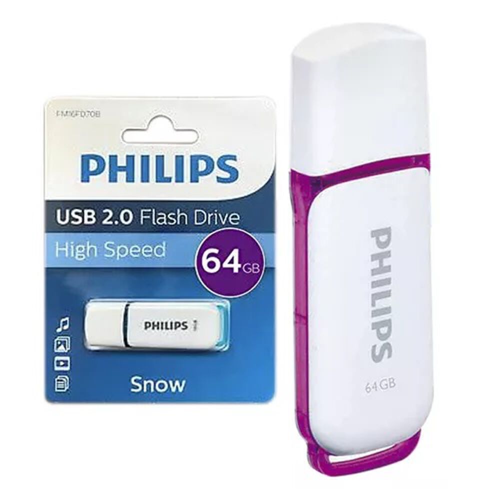 Pendrive Usb 2.0 Philips 64gb Modelo Snow image number 1.0