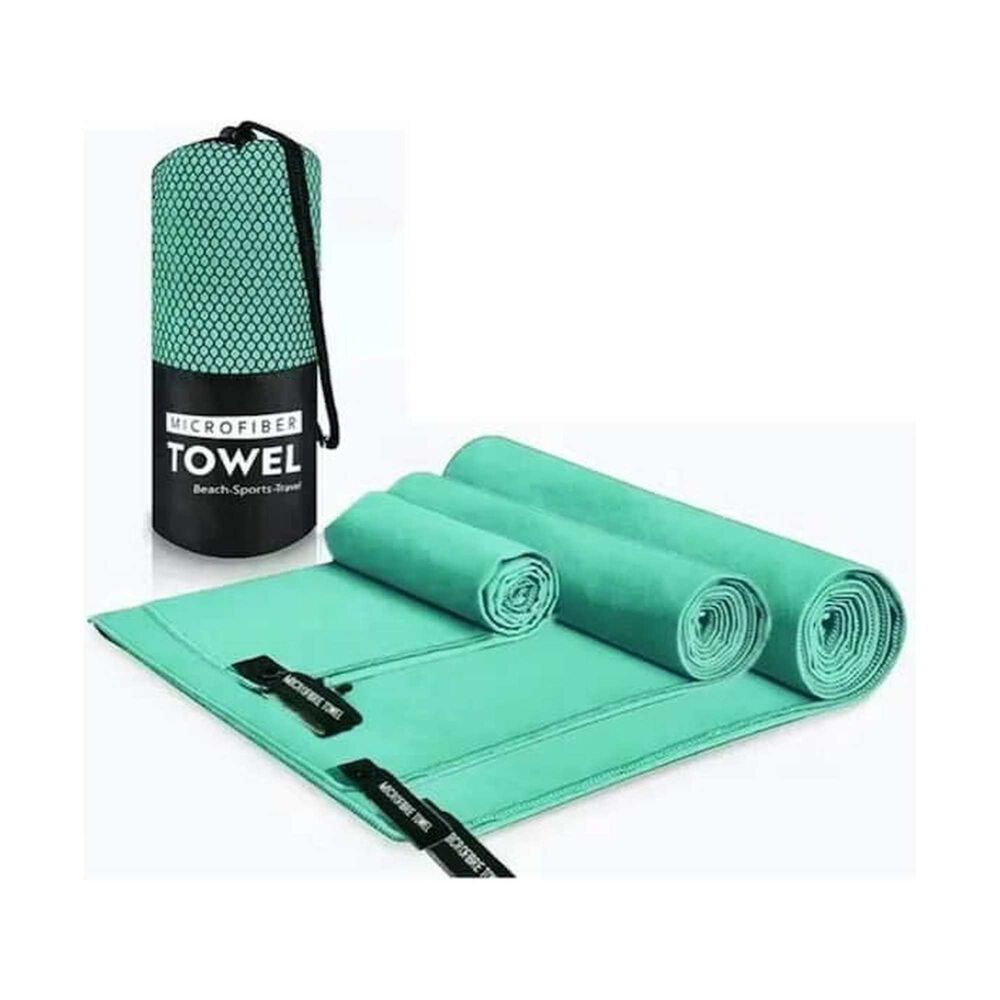 Set 3 Toallas Baño Viaje Microfibra Secado Rápido Menta image number 4.0