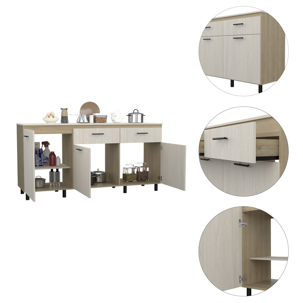 Mueble Base De Cocina 3 Puertas 2 Cajones Fm-003c Caf&eacute; Claro image number 3.0