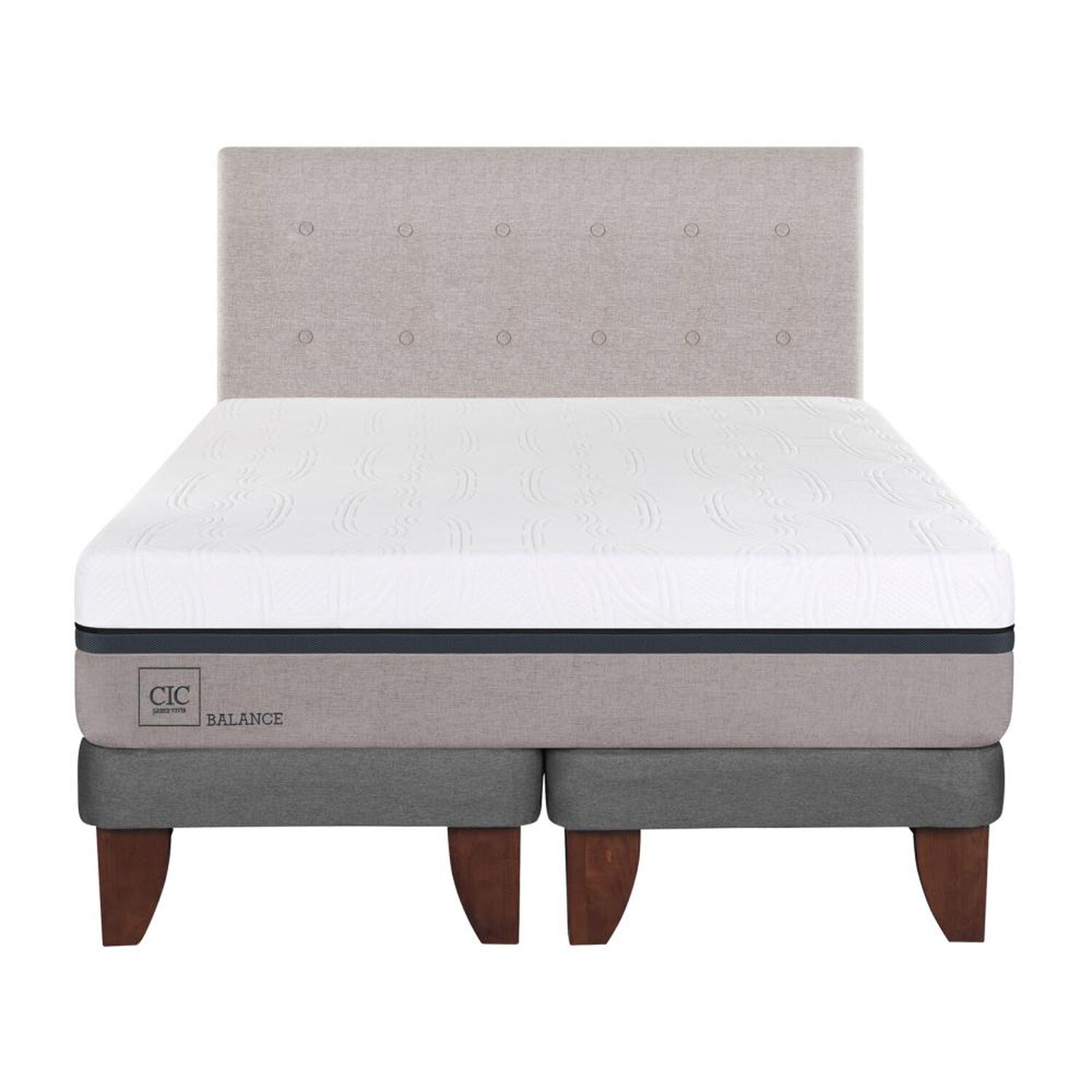 Cama Europea Cic Balance / 2 Plazas / Base Dividida + Respaldo image number 0.0