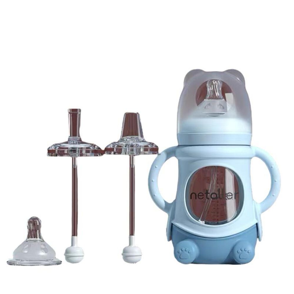 Mamaderas Con Chupetes Y Protector Lubabycas Azul image number 2.0