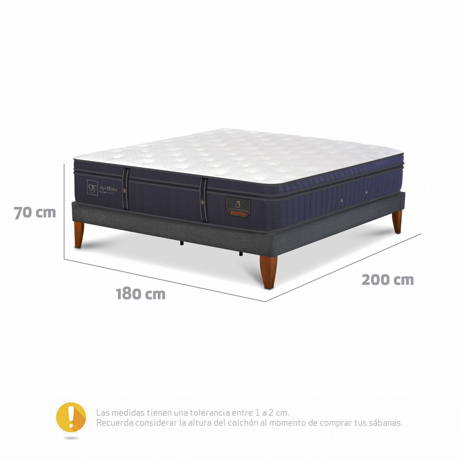 Cama Europea Cic Grand Premium / King / Base Normal image number 2.0