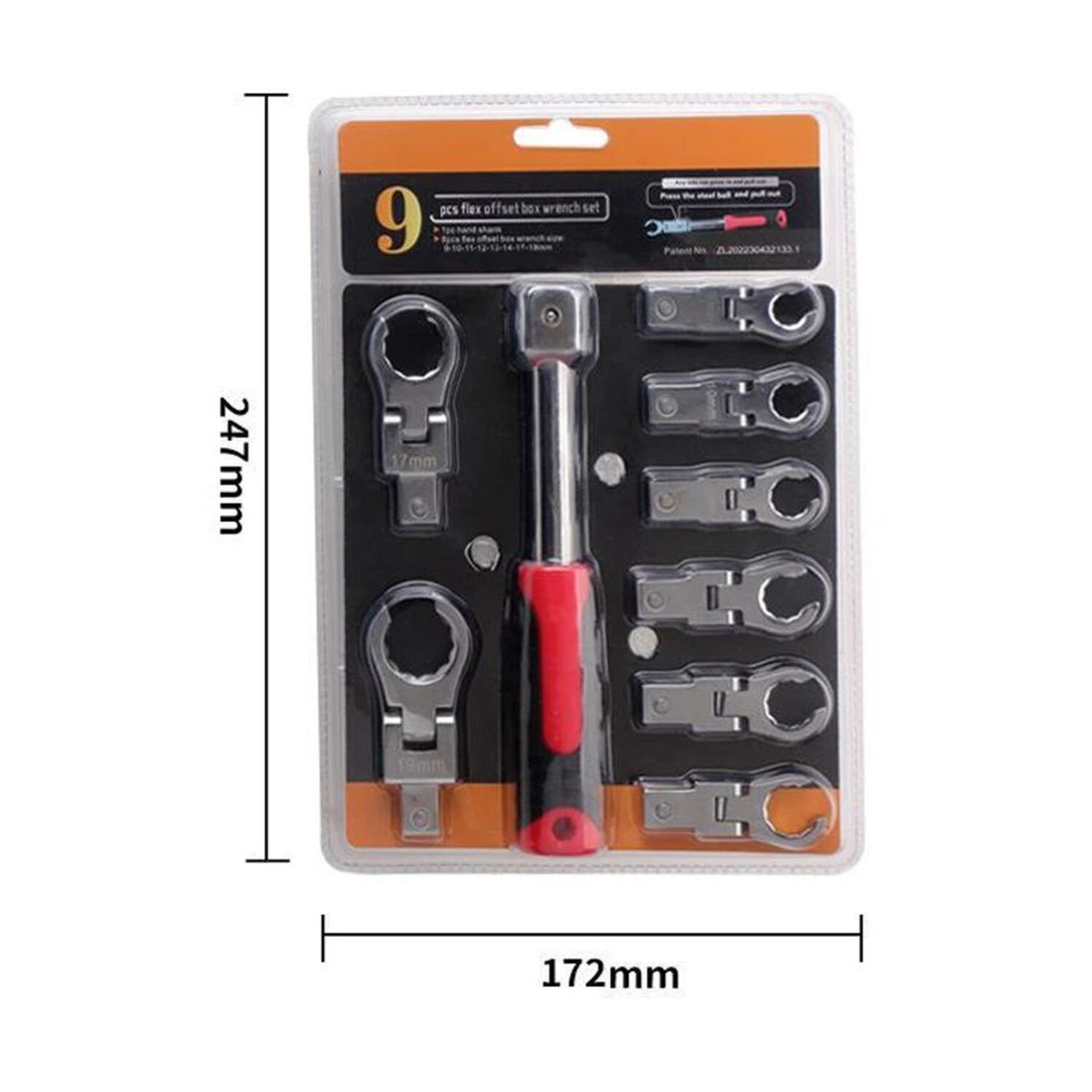 Juego De Llaves Estrella 9pcs Ajustable Acero image number 1.0