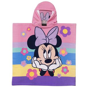 Toalla Playa Capucha Minnie Flores 60x60 Cm Microfibra - Ps