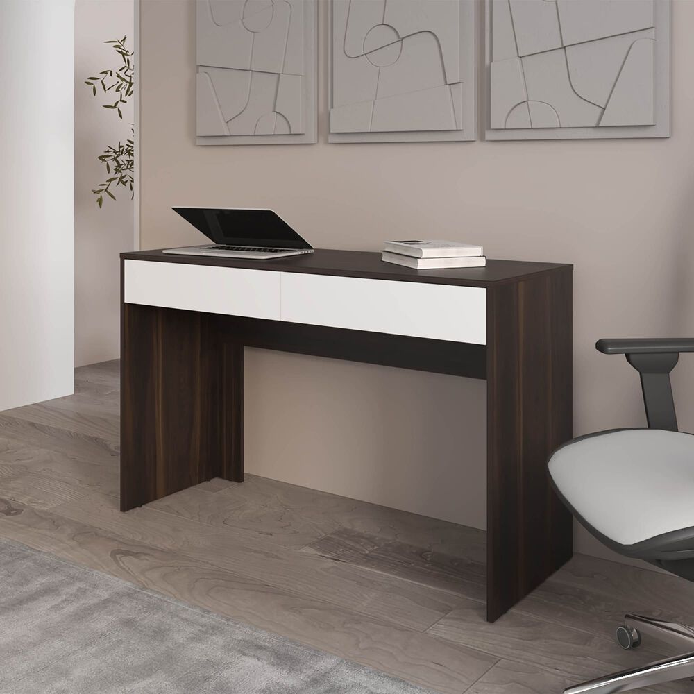 Escritorio 2 Cajones Fm-036o Caf&eacute; Oscuro Y Blanco image number 7.0