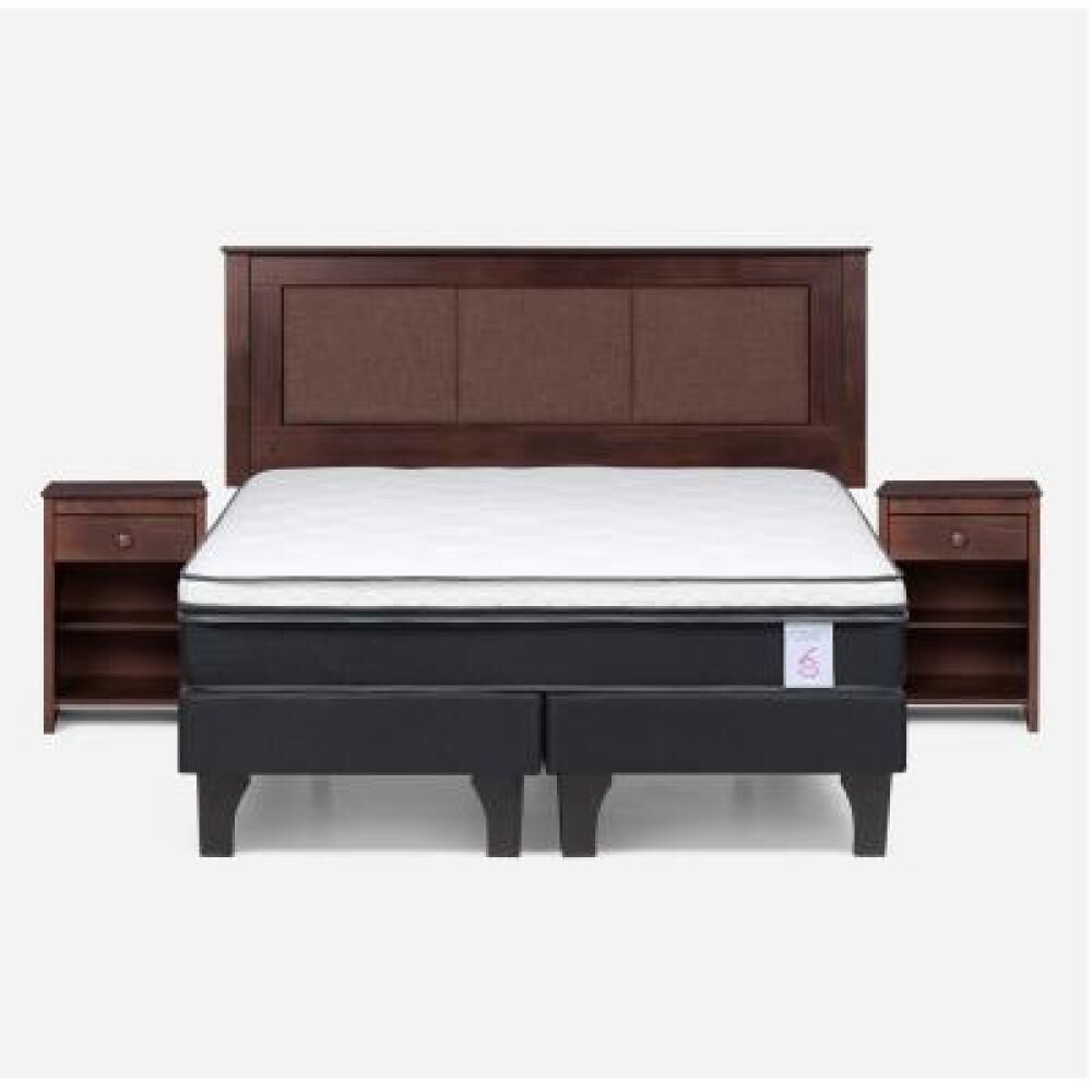 Cama Europea Rosen New Style 6 / 2 Plazas / Base Dividida + Set De Maderas image number 8.0