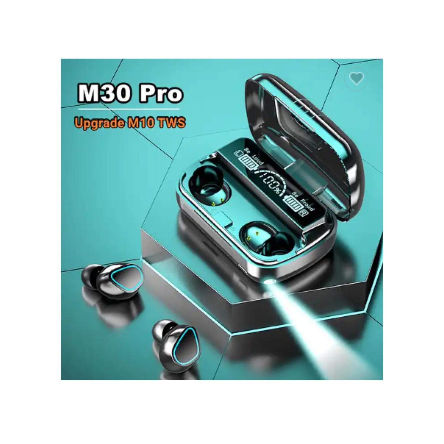 Audifonos Bluetooth Recargables Tws Led In Ear Manos Libres M10 Negro image number 1.0