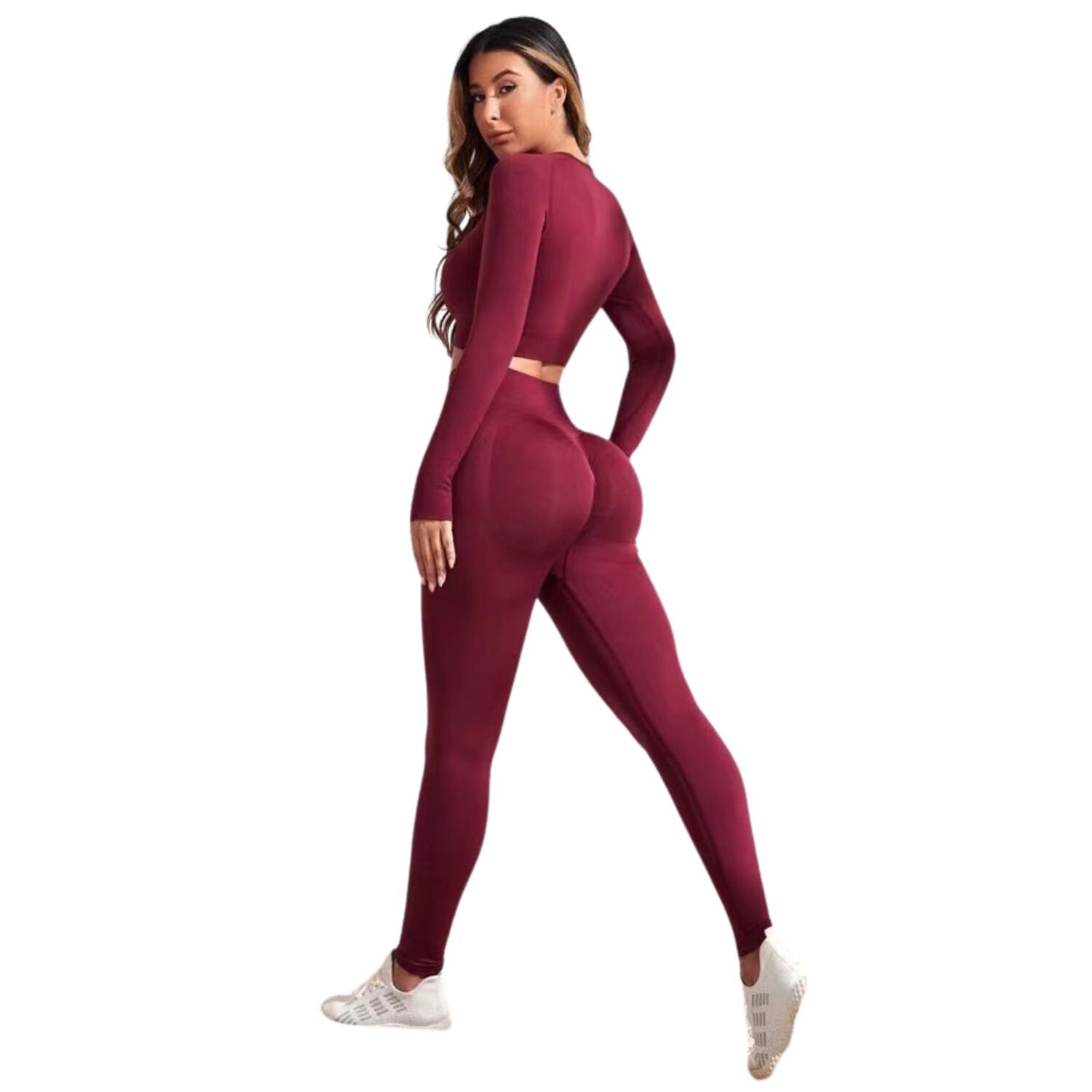 Conjunto Push Up Manga Larga Tiro Alto Sukha Burdeo image number 0.0
