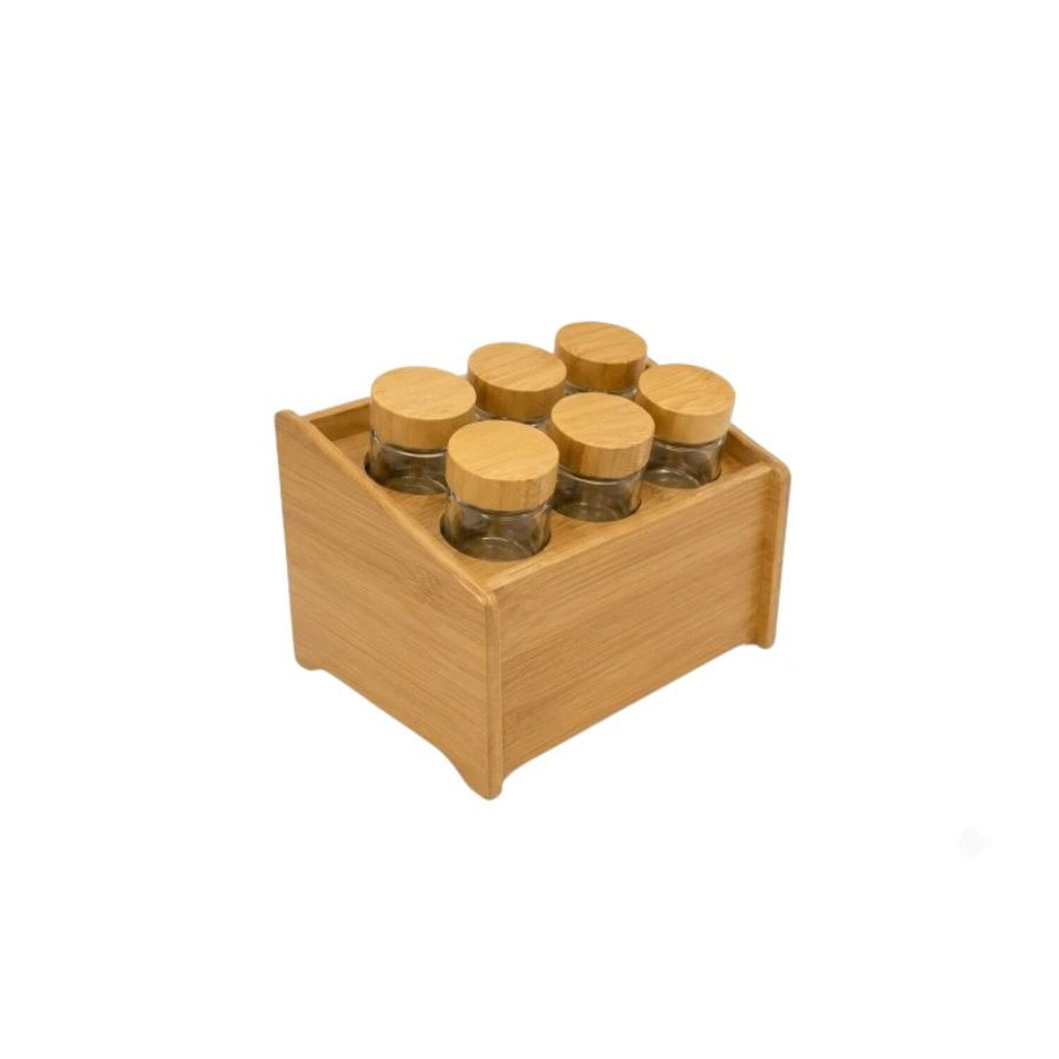 Especiero Organizador Madera Bamb&uacute; 6 Frascos Cocina image number 0.0