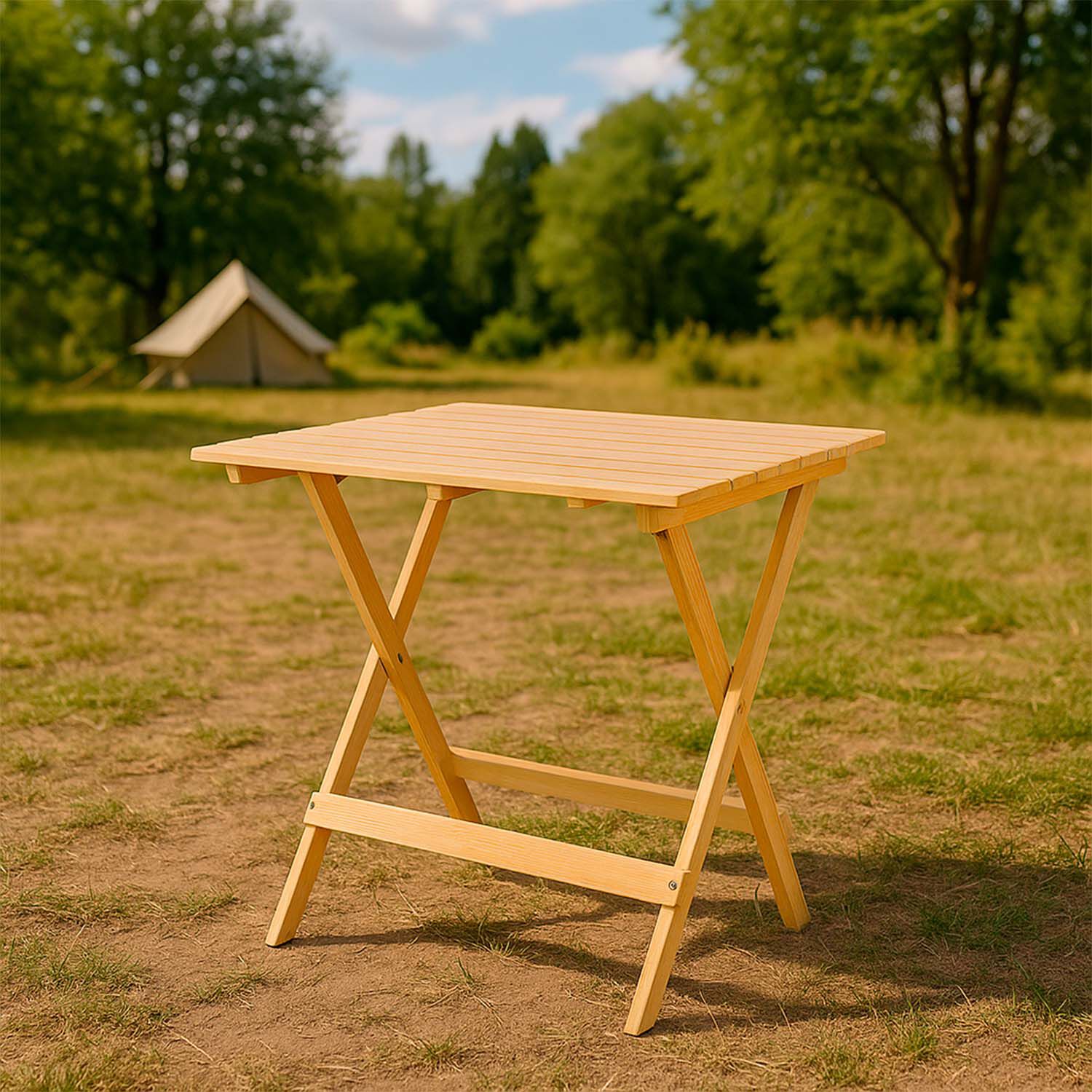 Mesa De Camping Plegable De Bamboo 465156 Cm image number 1.0
