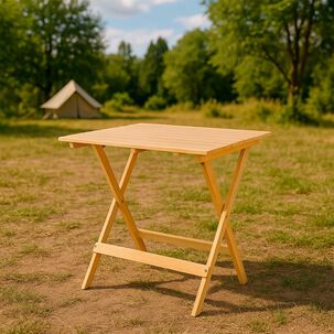 Mesa De Camping Plegable De Bamboo 465156 Cm