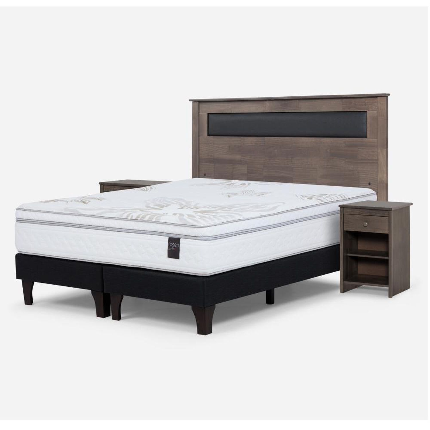 Cama Europea Rosen Art 4 / King / Base Dividida  + Set Maderas Ferrara Gris image number 1.0