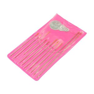 Agujas Para Coser Sobre Rosado C/enhebrador Set 11 Uds