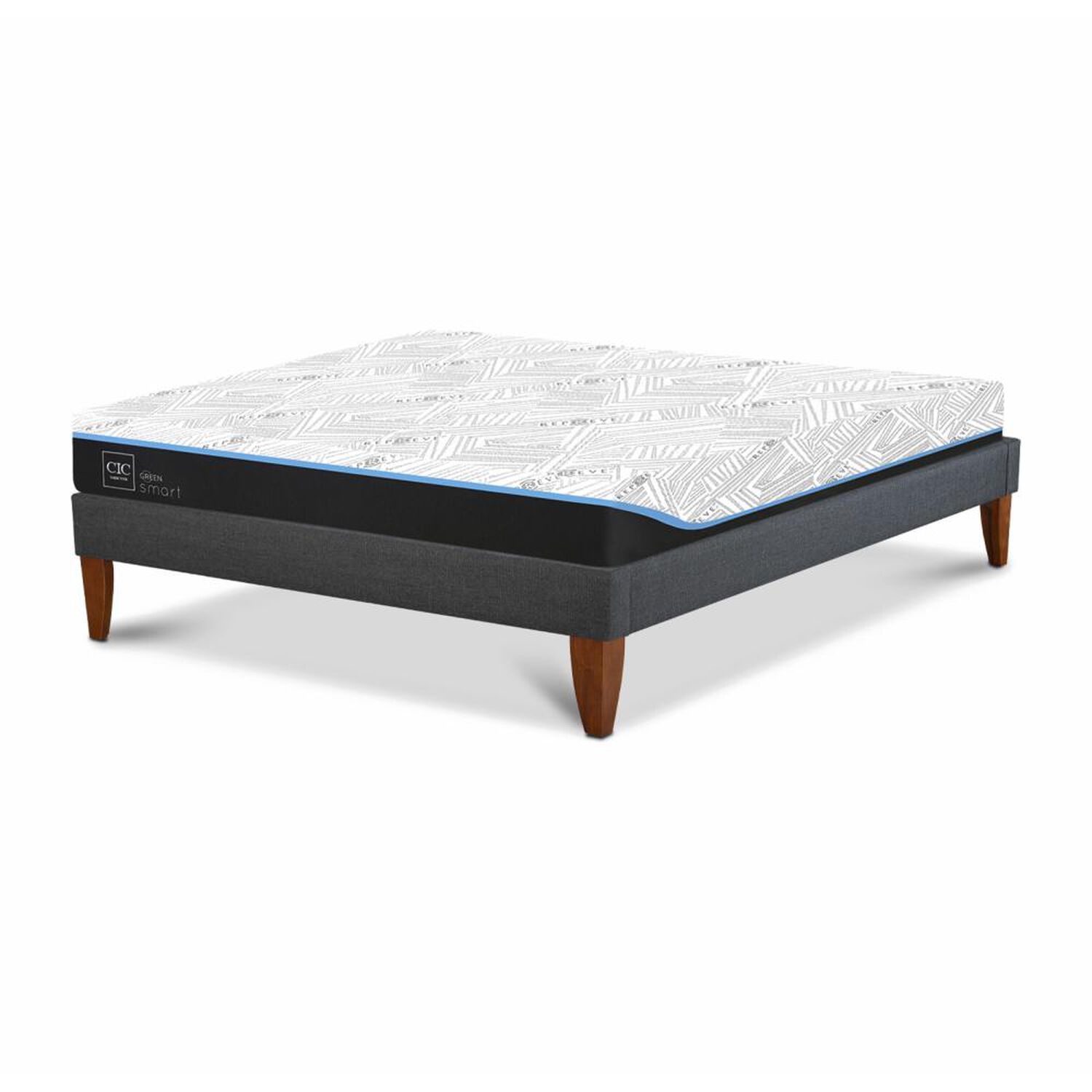 Cama Europea Cic Ce Box Green Infinity / 2 Plazas / Base Normal image number 2.0