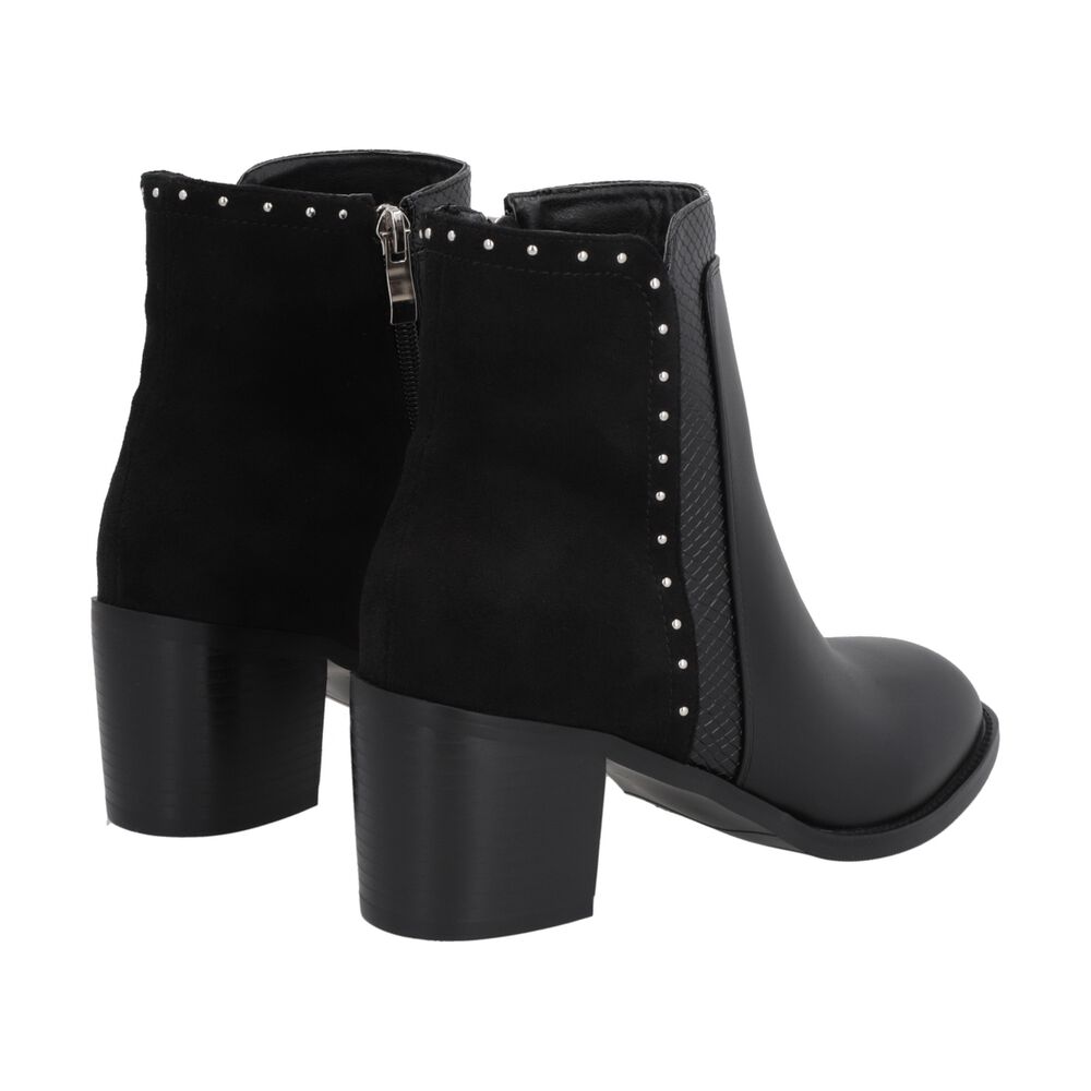 Botin Casual Mujer Negro Taco Medio Noir Police image number 3.0