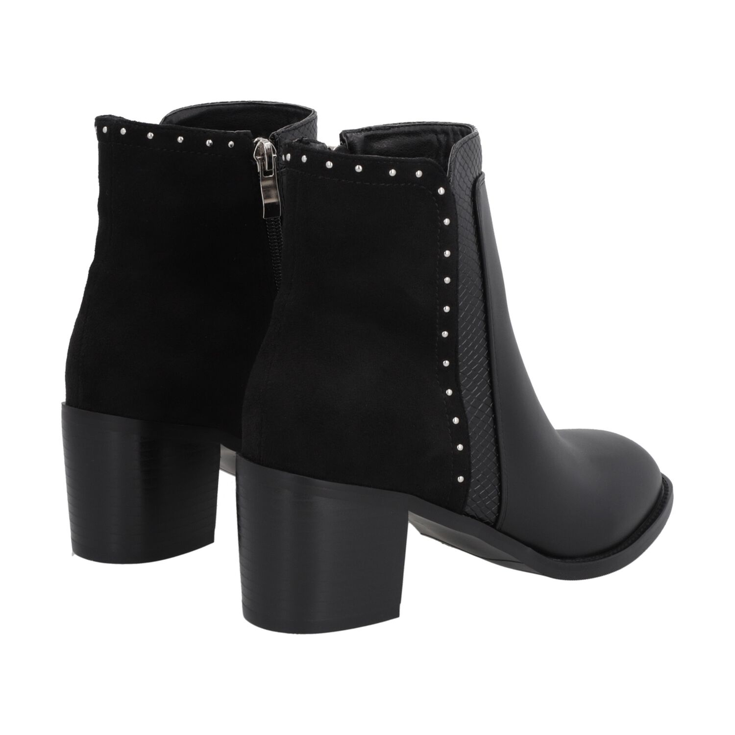 Botin Casual Mujer Negro Taco Medio Noir Police image number 3.0